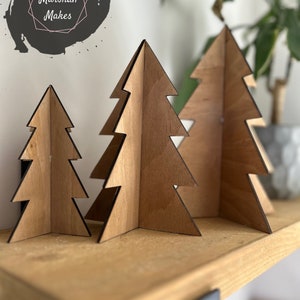 Christmas Trees Decoration, Set of 3 Free Standing Trees, Christmas Decor, Rustic Decor