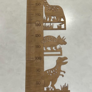 Dinosaur Height Chart, Wooden Height Chart, Wooden Nursery Decor, Dinosaur Theme Room