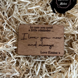 Personalised I Love You now and always Wallet Card, Sentimental Romantic Keepsake Gift for Boyfriend, Girlfriend, Valentines Day