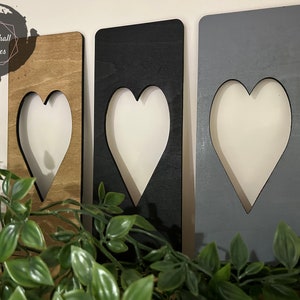 Wall Art Heart, Decorative Wall Panel, Heart Wall Hanging, Wall Art, Heart Decor, Rustic Wooden Heart Panel, Set of 3
