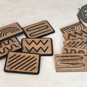 Montessori materials, Wooden tracing boards, writing skills stencil set, Preschool educational toy, Learning to Write