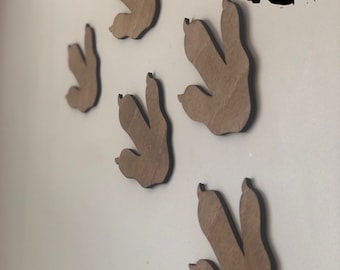 Wooden dinosaur footprints, dinosaur bedroom decoration, dinosaur wall art design set of 5