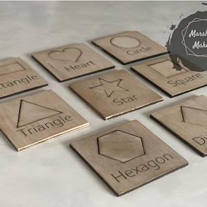 Houten flitskaarten | Flash-kaarten vormen | Houten speelgoed | Educatief speelgoed | Montessori | Peuterspeelgoed | Speeltijd | Vroegschoolse educatie