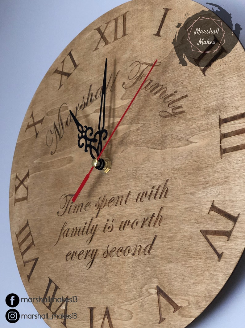 Personalised Wooden Clock Anniversary Gift Wedding Gift Etsy UK