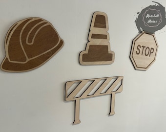 Construction Wall Nursery,  Wooden Decor,  Home,  Kids,  Vehicles, Children Room