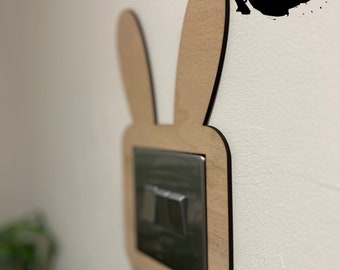 Bunny light switch cover, bunny bedroom decor, nursery decor, girls room accessories, bunny bedroom, rabbit