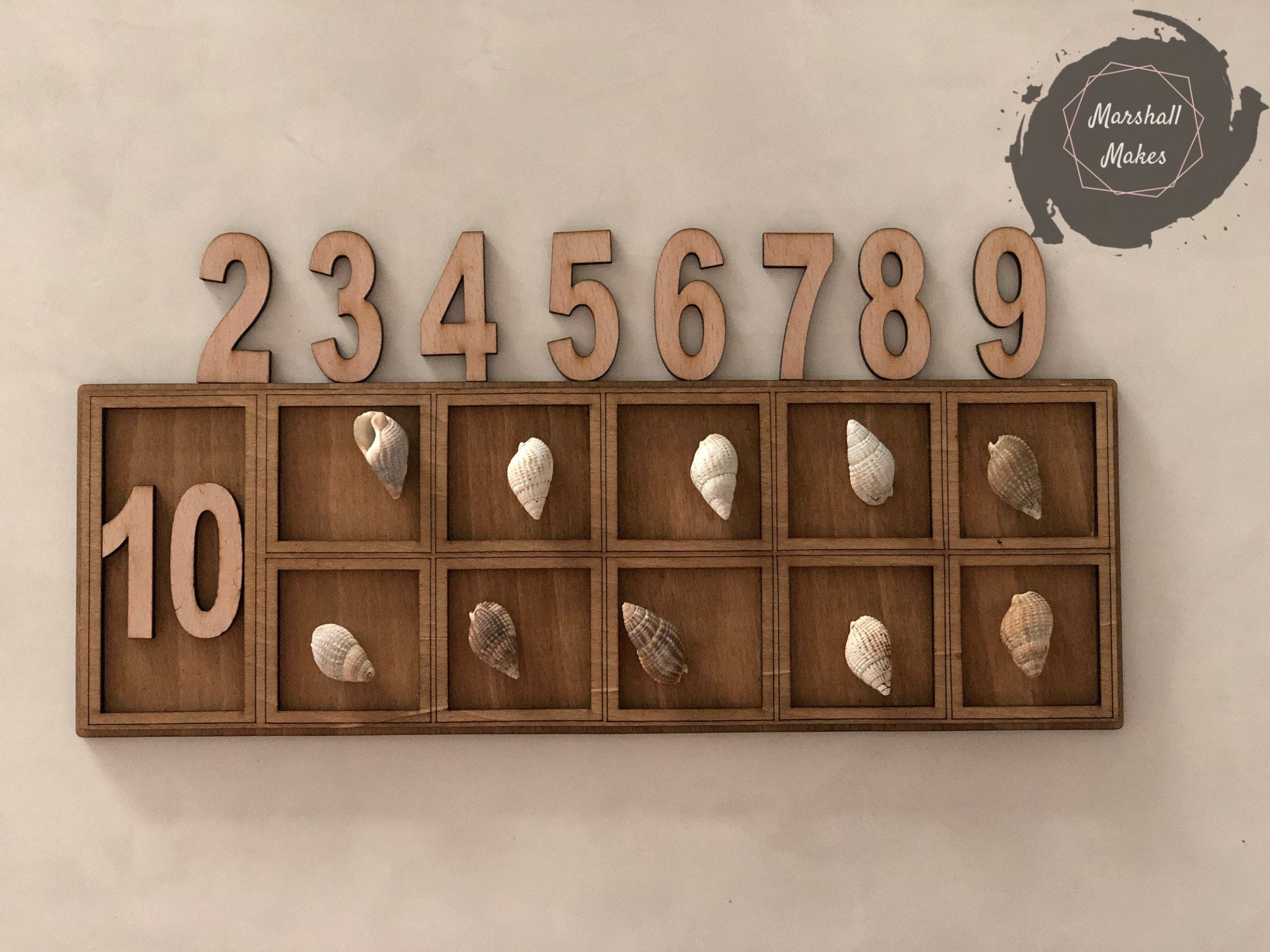 Ten Frame, Montessori Counting Board, 1-10 Maths Number Wooden Tray ...