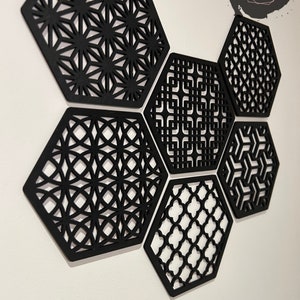Wooden Hexagon, Honeycomb Wood Wall Décor, Hexagon Wall Tiles