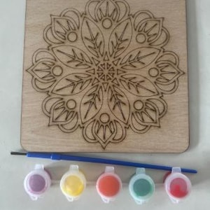 Wooden Mandala Flower DIY Paint Kit, Painting Kit For Adults/Teens, DIY Craft Paint Kit, Arts & Craft Gift