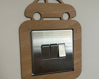 Car Light Switch Surround – Boys Bedroom Decor – Transport Nursery Wall Decor – Toddler Car Themed Light Switch Frame