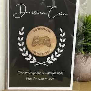 Wooden Flip Coin for Gamers, Christmas Gifts, Decision Coin for Gamers, Gaming Accessory, Gift for Gamers, Teen Boy Gift, Gift for Him