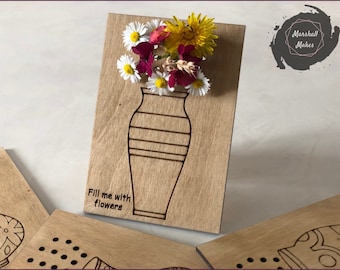 Nature Vase Board | Fine Motor Skills | Threading | Nature Play | Wooden Rescources