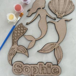 Paint your own mermaids tail, Personalised gift box, Mermaid gift, Kids craft gift, stocking filler, birthday, craft set, Party favours