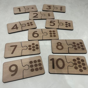 Number Puzzle, Educational Puzzle, Learning Resources, Montessori, Wooden puzzles