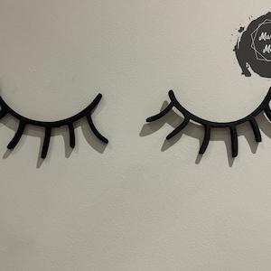 Holz Wimpern Wanddekor | Schlafende Augen Kinderzimmer & Mädchen Schlafzimmer | Eitelkeit und Ankleidezimmer Wandkunst | Wimpern Salon Dekoration