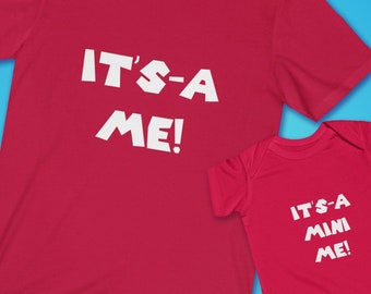 It's A Me Daddy & Me T-Shirt and Infant Bodysuit, Video Game Inspired Merch