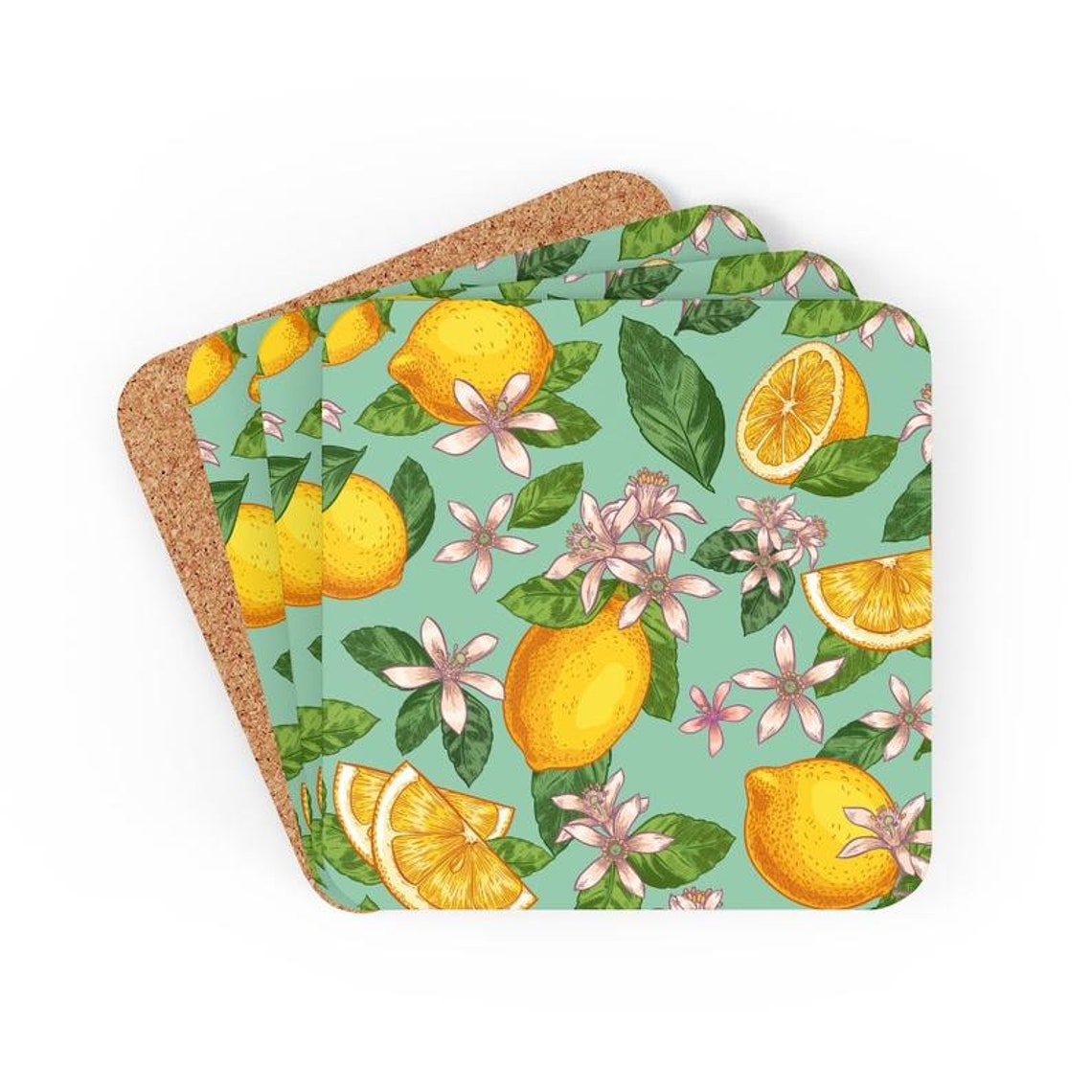 Lemon print cork back coaster lemon coaster mug coaster  etsy Lemon print cork back coaster lemon coaster mug coaster  etsy