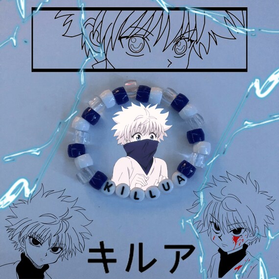 Killua Hunter X Hunter Kandi Bracelet Anime Edgy Etsy Killua Hunter X Hunter Kandi Bracelet Anime Edgy Etsy
