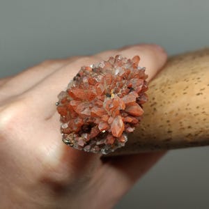 Crystal Hematite Red Cluster Ring – Large Bold Statement Raw Gemstone Jewelry,Unique Witchy Modern Stone Design