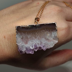 Amethyst necklace,Gem amethyst necklace,Raw amethyst necklace,Amethyst birthstone necklace,Natural amethyst crystal necklace