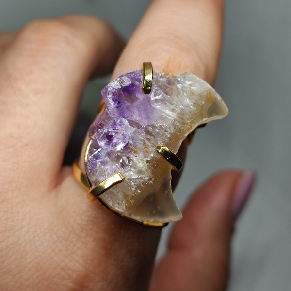 Bague améthyste,bague boheme