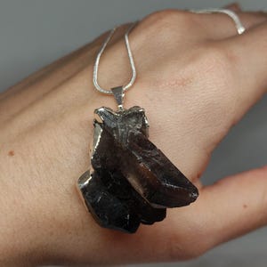 Smokey quartz necklace,Raw smoky quartz necklace,Smoky quartz point necklace,Raw gemstone necklace,Large gemstone pendant