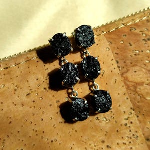 Tourmaline earrings,Raw Tourmaline Studs,Black tourmaline earrings,Rough Gem Earrings,Modern stud earrings,Black tourmaline studs