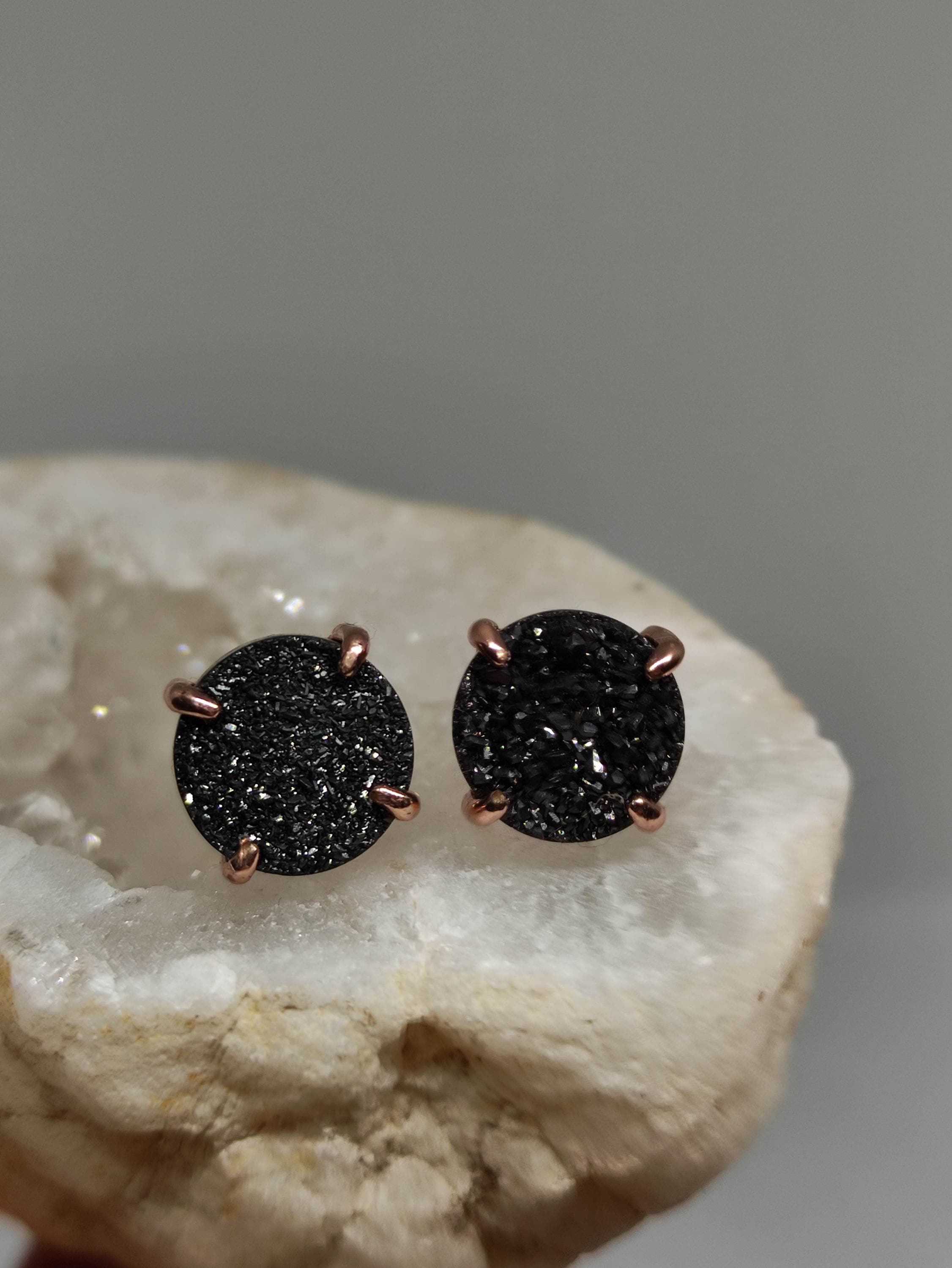 Orecchini In Pietra Grezza Ametista Naturale Gioielli Da Donna - Foto 10