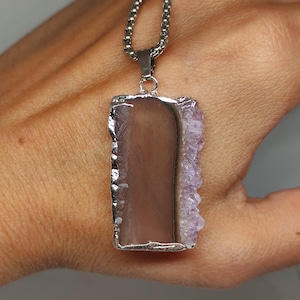 Amethyst necklace,Gem amethyst necklace,Raw amethyst necklace,Amethyst birthstone necklace,Natural amethyst crystal necklace
