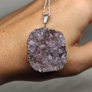 Amethyst necklace,Gem amethyst necklace,Raw amethyst necklace,Amethyst birthstone necklace,Natural amethyst crystal necklace
