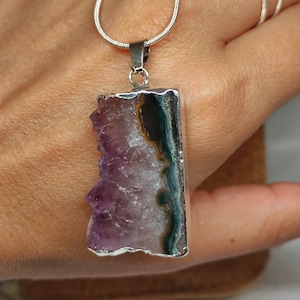 Amethyst necklace,Gem amethyst necklace,Raw amethyst necklace,Amethyst birthstone necklace,Natural amethyst crystal necklace