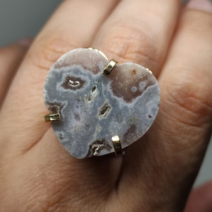 Pink Amethyst Ring,Girlfriend Gem Ring,Modern statement ring,Gemstone heart ring