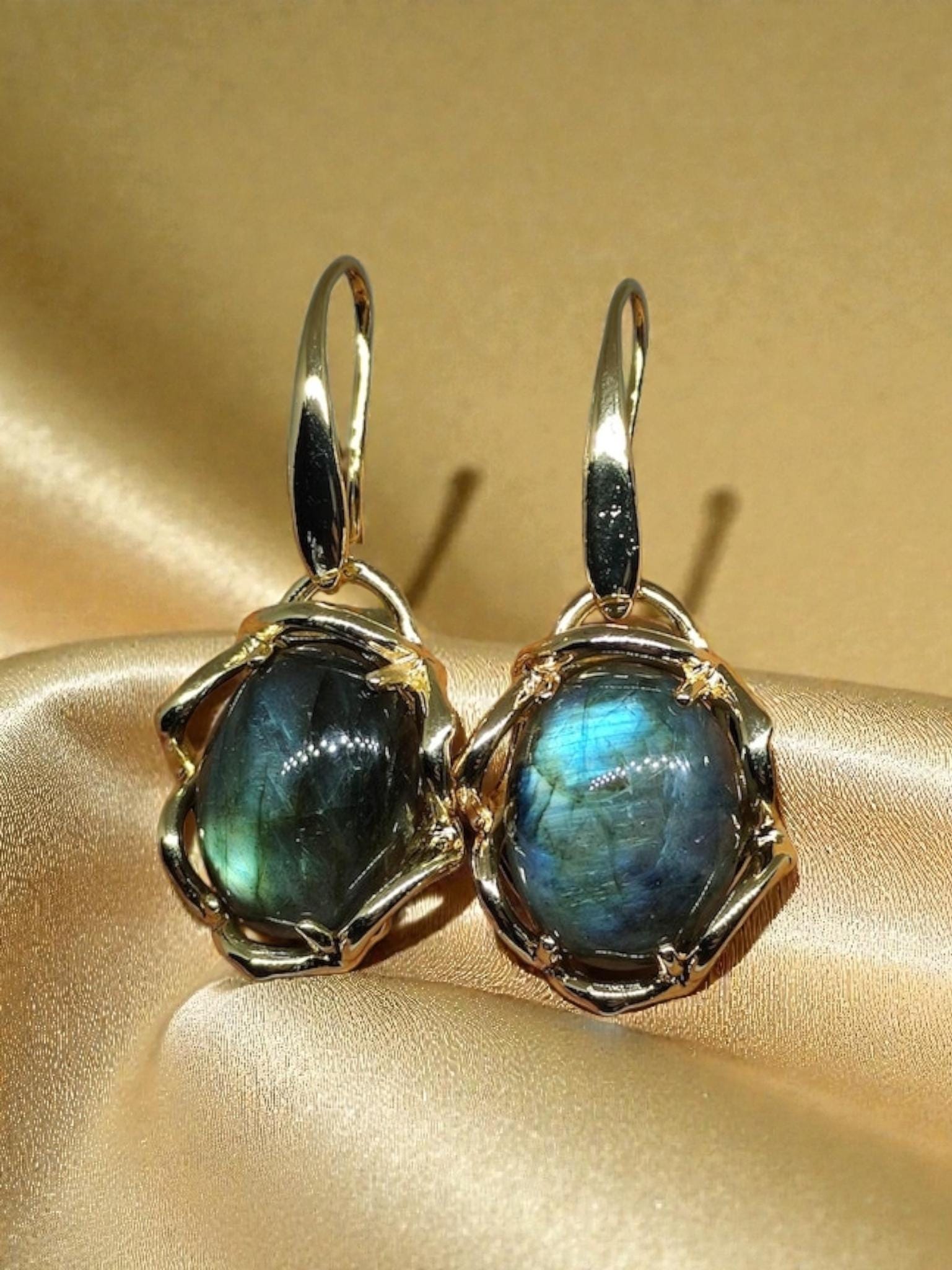 Orecchini Pendenti Boho Donna In Argento 925 - Pietre Naturali Agata, Lapislazzuli, Onice - Fatte A Mano In India, Regalo Unico