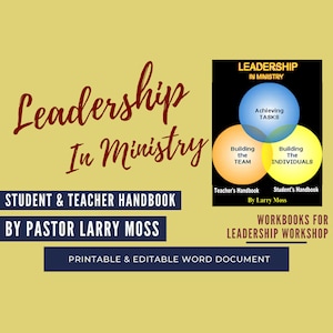 Leadership In Ministry | Digital Workshop Lessons for Pastors, Ministers, and Church Staff To Teach Leaders | Download Instantly | Handbooks