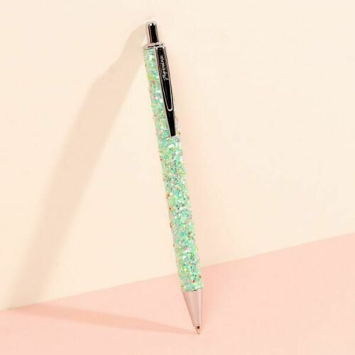 Paperchase Green Glitter Mechanical Pen Black Ink Save 41 Etsy