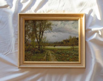 The Scarecrow #259 | Vintage Framed Fall Wall Art Paintings | Antique Art Prints | Vintage Autumn Landscape Painting Framed Home Decor
