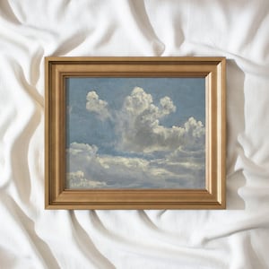 Estudio de nubes n.° 183 / Pinturas de pared vintage enmarcadas / Láminas de arte antiguas / Pintura de paisaje vintage enmarcada