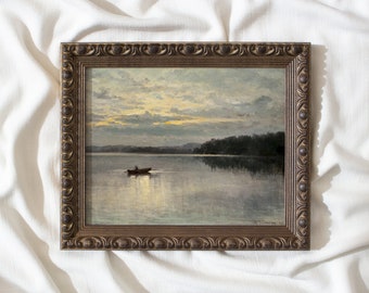 Still Waters #254 | Framed Vintage Art Prints | Landscape Painting | Antique Wall Art | Vintage Beach Artwork | Handmade Gold Picture Frame