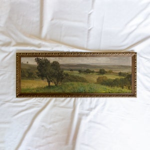 Landscape in Austria #257 | 10x30 inch Panoramic Vintage Framed Wall Art Paintings | Antique Art Prints | Vintage Landscape Painting Framed