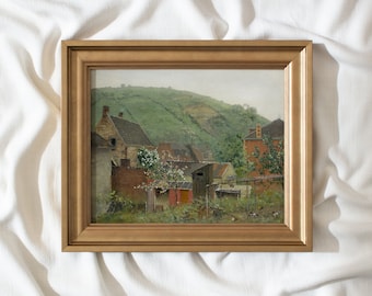 Village of Jupille #256 | Framed Vintage Art Prints | Landscape Painting | Antique Wall Art | Vintage Artwork | Handmade Gold Frame