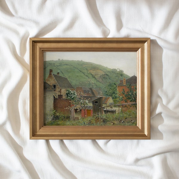 Village of Jupille #256 | Framed Vintage Art Prints | Landscape Painting | Antique Wall Art | Vintage Artwork | Handmade Gold Frame