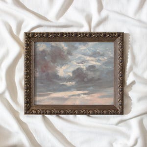 framed fine art print, vintage cloud painting, wall art prints, still life painting, antique cloud study painting, framed art print