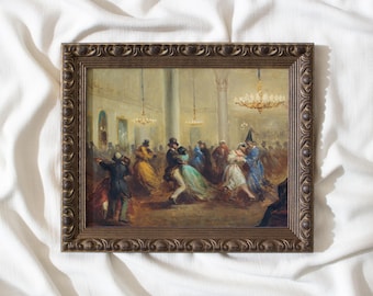 Ballroom Dance #160 Vintage Art Prints, Landscape Painting, Framed Wall Art, Vintage Art Framed, Art Prints Framed, Gold Framed Art Painting