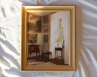 Interior #156, Vintage Art Prints, Landscape Painting, Framed Wall Art, Vintage Art Framed, Art Prints Framed, Gold Framed Art Painting