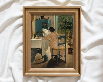At Breakfast #231 | Vintage Wall Art Prints Framed | Gallery Wall Art Prints | Antique Home Decor Paintings | Vintage Portraits