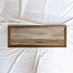 Cloud Study, Early Morning #287 | 10x30 inch Panoramic Print Framed Wall Art Paintings | Antique Art Prints | Vintage Landscape Gold Frame