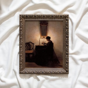 Reading by Candlelight #223 | Vintage Framed Wall Art Paintings | Antique Art Prints | Vintage Portrait Artwork Painting Framed