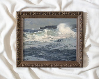 Southwesterly Gale #96, framed fine art print, vintage landscape painting, wall art prints, antique ocean painting, framed art print