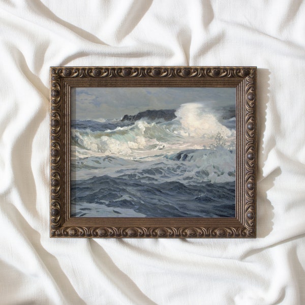 Southwesterly Gale #96, framed fine art print, vintage landscape painting, wall art prints, antique ocean painting, framed art print