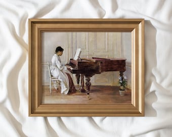 vintage art prints framed, antique replica painting, antique wall art prints, vintage wall print, vintage piano painting, framed print